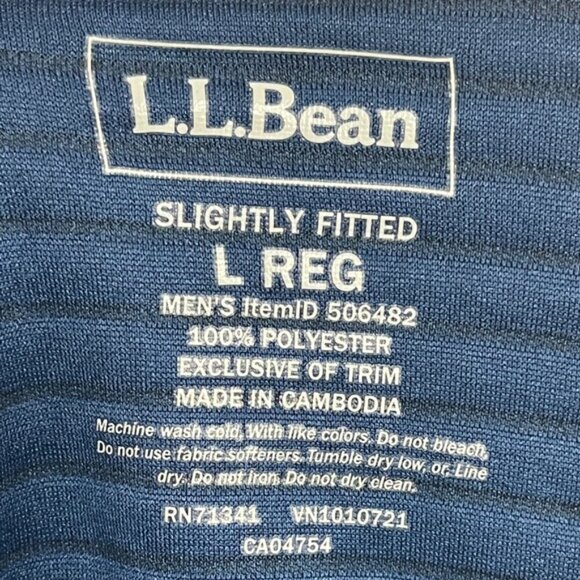 NWT L.L. Bean AirLight Knit Pullover Snap Fleece - Men’s L - Blue Colorblock - Picture 3 of 11